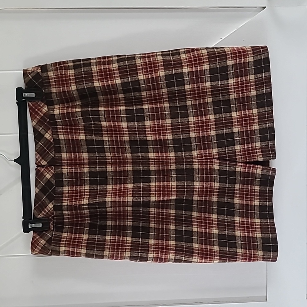 Plaid Wool Skirt - Picture 3 of 4
